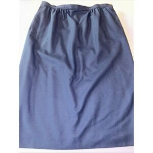 Pendleton Midi Skirt Womens 14 Navy Blue Pure Virgin Wool USA‎ Woolen Mill Lined